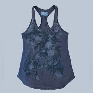 All Saints Floral Racerback Tank Top - Black